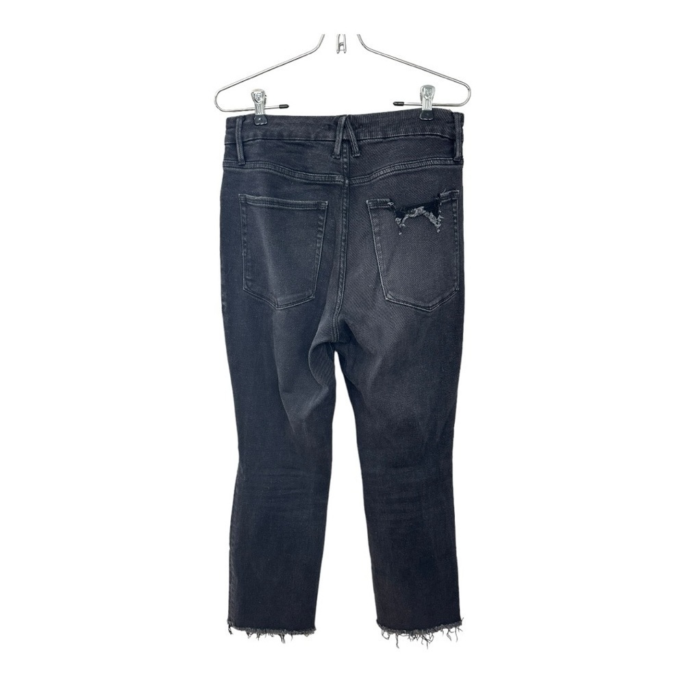 Good American Good Straight Ripped Fray Hem Crop Jeans 12/31 - Picture 6 of 8